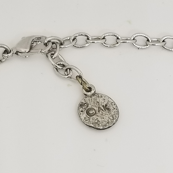 ANNE KLEIN VINTAGE DAINTY GLASS SEED PEARL & SILVERTONE FLOWER NECKLACE - Picture 6 of 7